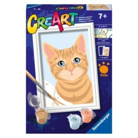 CreArt pictura pe numere pentru copii pisicuta portocalie